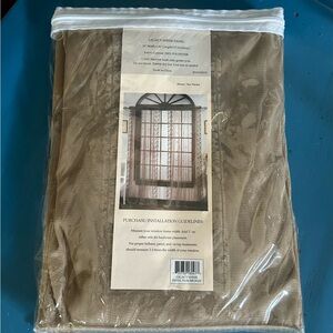 Sheer Taupe Panel with Scattered Rosebuds